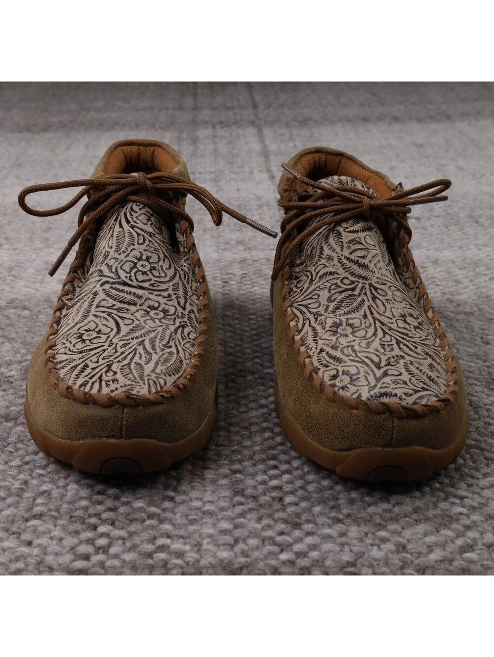 Twisted X Driving Moc Womens 9 M WDM0030 Brown Tooling Leather Chukka Shoes US 9